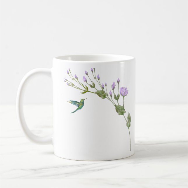 Taza De Café Hummingbird y Lisianthus Tri-Blend (Izquierda)