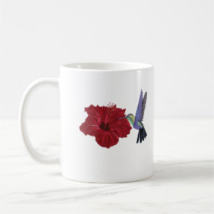 Taza De Café Hummingbird y Red Hibiscus