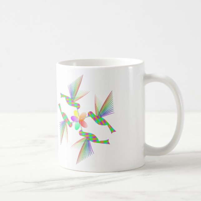 Taza De Café Hummingbirds Besando una flor (Derecha)