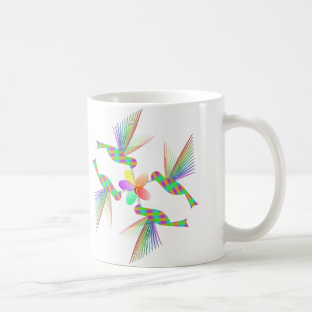 Taza De Café Hummingbirds Besando una flor (Derecha)