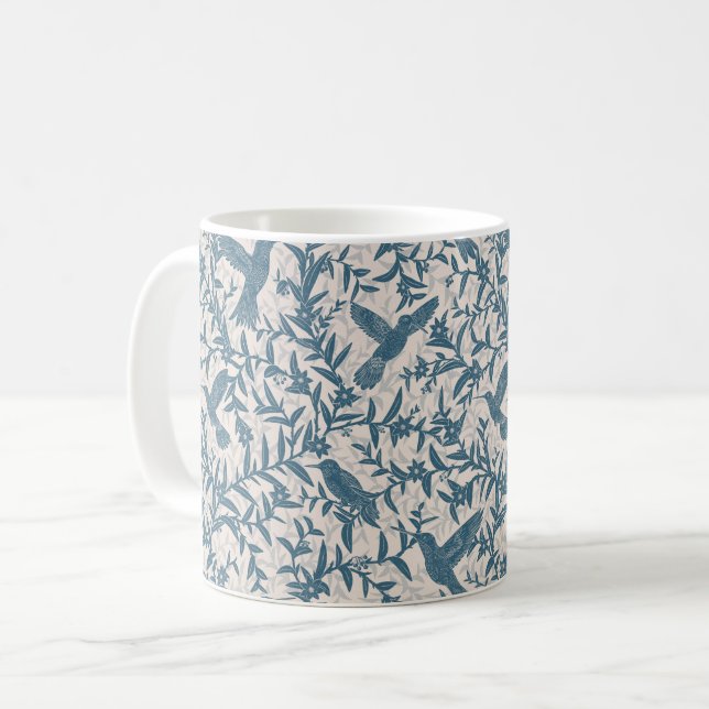 Taza De Café Hummingbirds foliage azul (Anverso izquierdo)