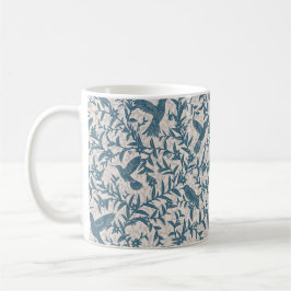 Taza De Café Hummingbirds foliage azul