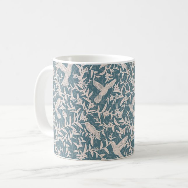 Taza De Café Hummingbirds foliage azul (Anverso izquierdo)