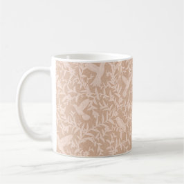 Taza De Café Hummingbirds foliage whimsical beige