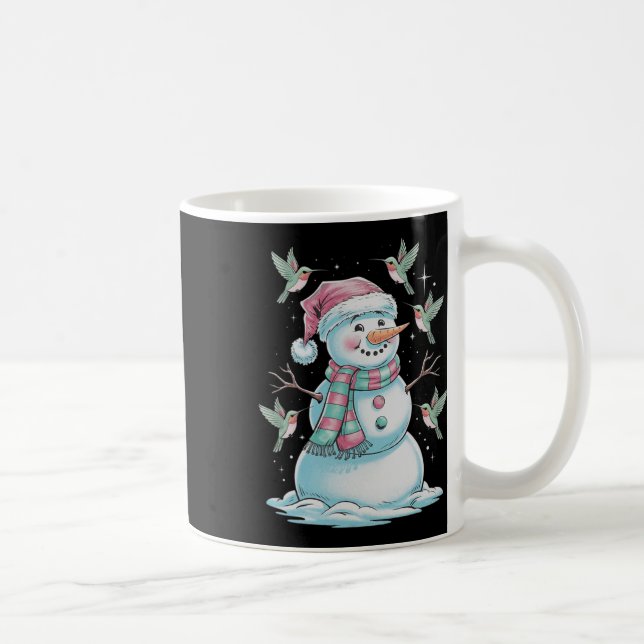 Taza De Café Hummingbirds Y Snowman Para Los Animales (Derecha)