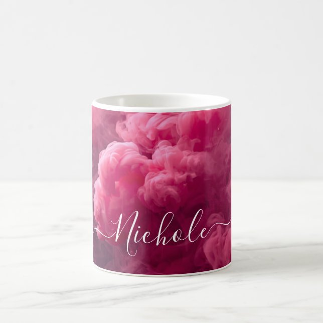 Taza De Café Humo Rosa Personalizado (Centro)