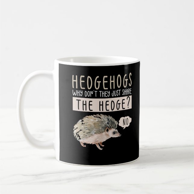 Taza De Café Humor animal gracioso de Hedgehog (Izquierda)