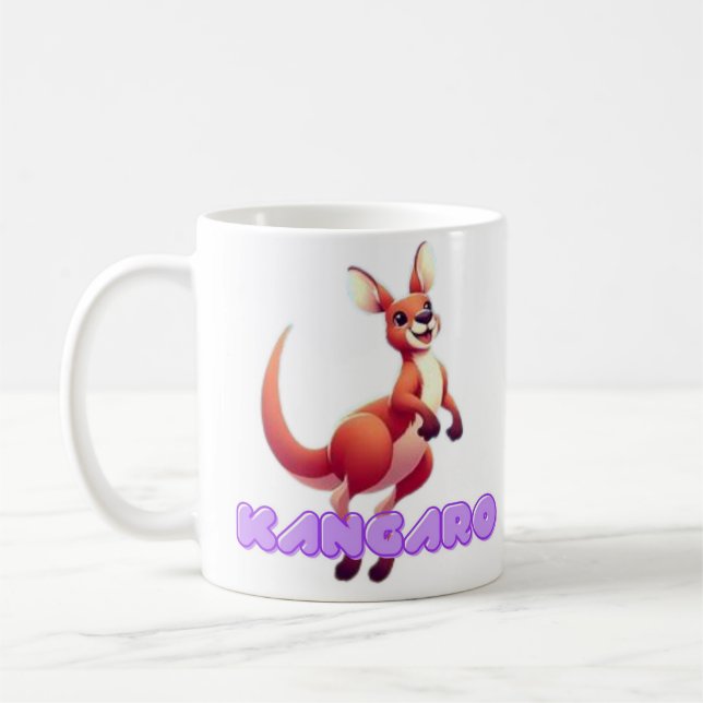 Taza De Café Humor australiano cortado canguro cartón (Izquierda)