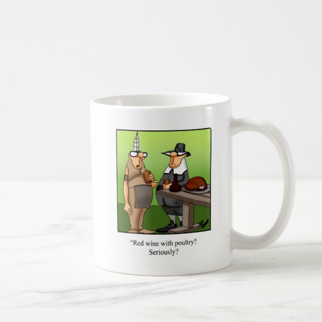Taza De Café Humor de Acción de Gracias Coffee Mug Gift (Derecha)