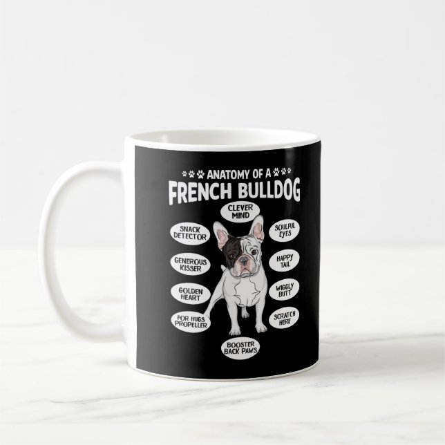 Taza De Café Humor de anatomía de Bulldog francés pimienta (Izquierda)