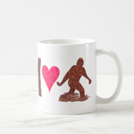 Taza De Café Humor de Bigfoot del corazón de Z que camina