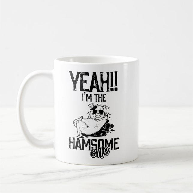 Taza De Café Humor de cerdo: Soy el guapo (Ham-sone) One1 (Izquierda)