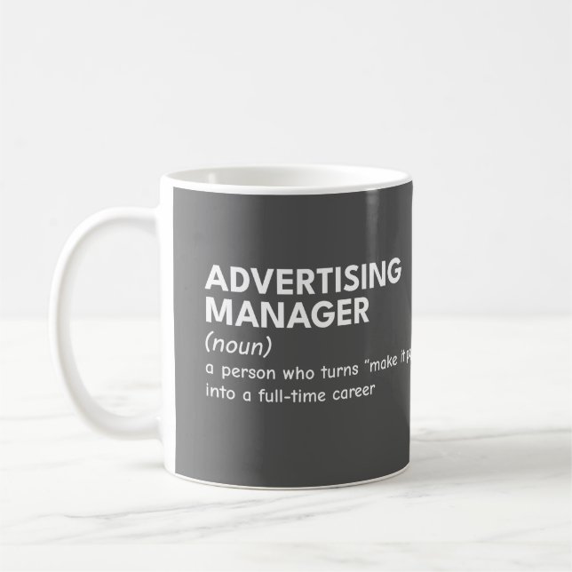 Taza De Café Humor de gerente de marketing sarcástico (Izquierda)