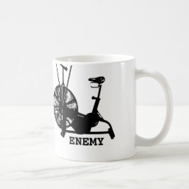 Taza De Café Humor de gimnasio blanco negro entrenamiento diver