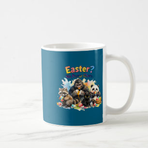 Taza De Café Humor de huevo de pascua de mapache gorila panda g