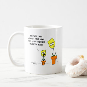 Taza De Café Humor de la hija de una madre divertida tulipanes