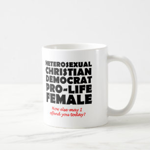 Taza De Café Humor de Mug cristiana ofensiva demócrata