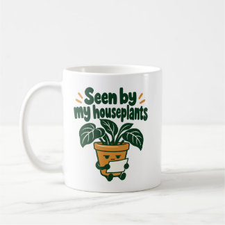Taza De Café Humor de recibo de lectura visto por mis plantas d