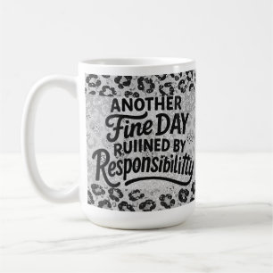 Taza De Café Humor de Responsabilidad con Estampado de Leopardo