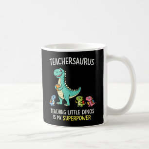 Taza De Café Humor de Teachersaurus con pequeños dinosaurios