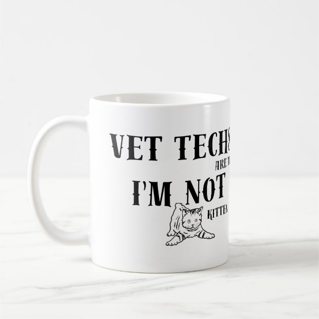 Taza De Café Humor de tecnología de veterinaria: Los técnicos d (Izquierda)