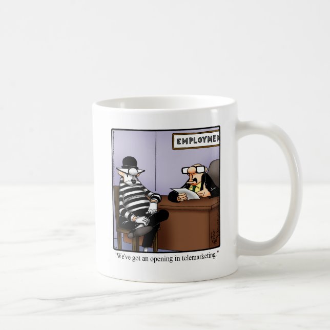Taza De Café Humor de trabajo divertido Mug (Derecha)