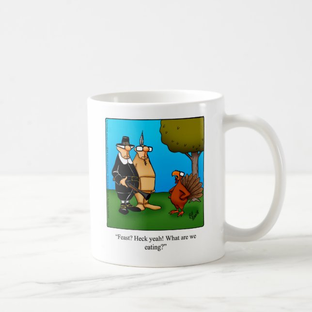 Taza De Café Humor divertido de Acción de Gracias "Festín" Mug (Derecha)
