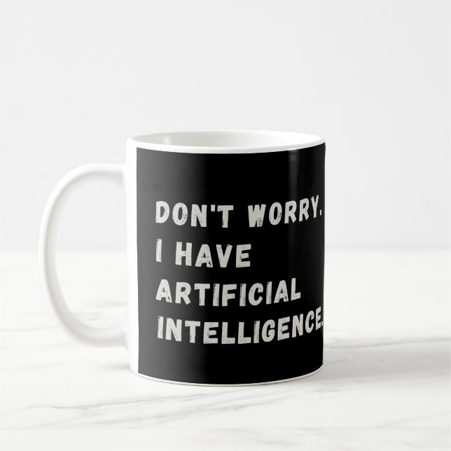 Taza De Café Humor divertido de inteligencia artificial IA (Izquierda)