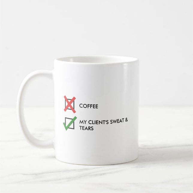 Taza De Café Humor divertido para entrenadores personales (Izquierda)