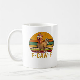 Taza De Café Humor Esencial Mínimo Limpio de Pollo F-Caw-F