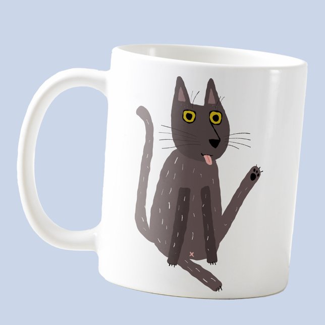 Taza De Café Humor gato gracioso (Fun cat humor coffee mug)