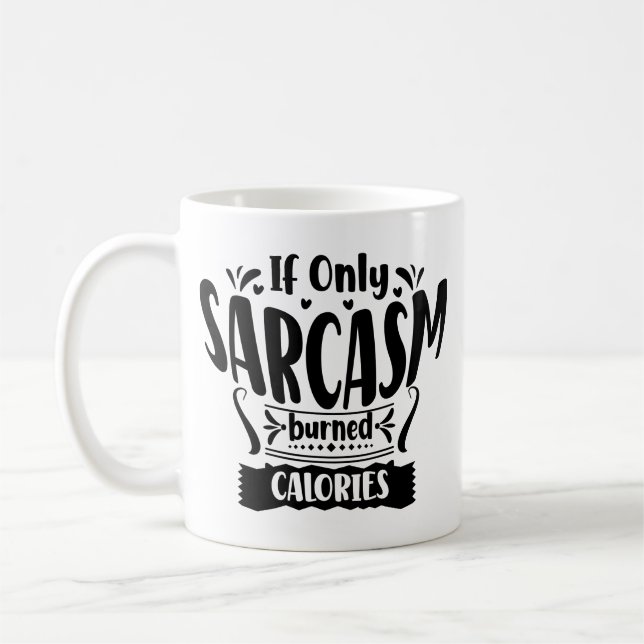 Taza De Café Humor gracioso dosis sarcástica Simple Negrita Neg (Izquierda)