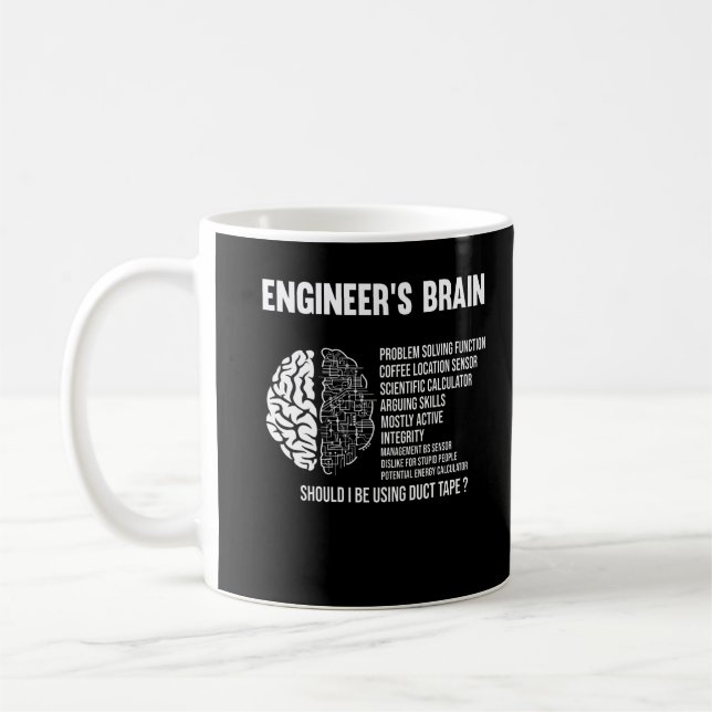 Taza De Café Humor ingeniero gracioso Chiste ingeniero cerebral (Izquierda)