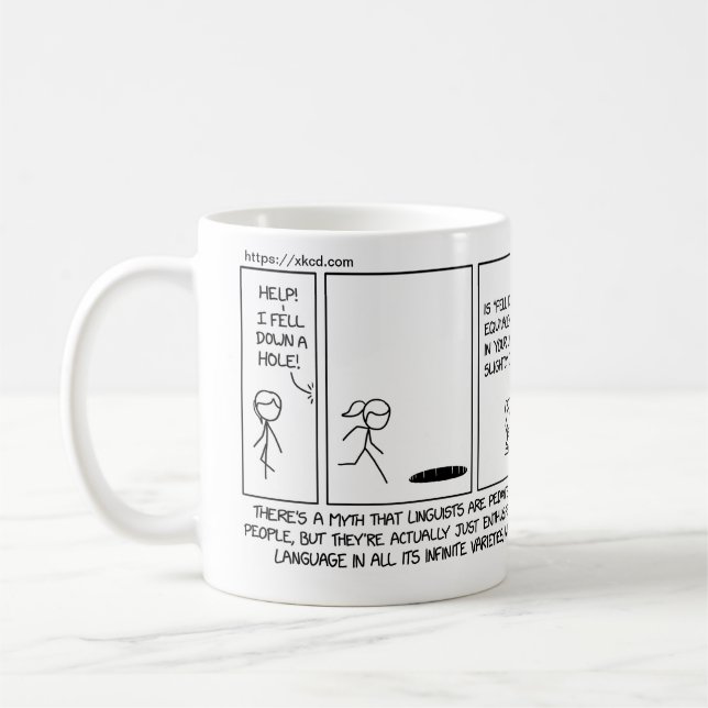 Taza De Café humor lingüista xkcd - Georgetown OLE (Izquierda)