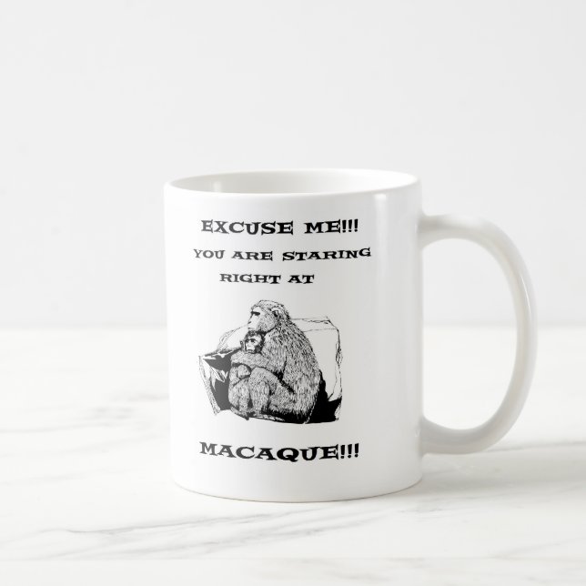 Taza De Café humor ofensivo Mono gracioso de Macaque (Derecha)
