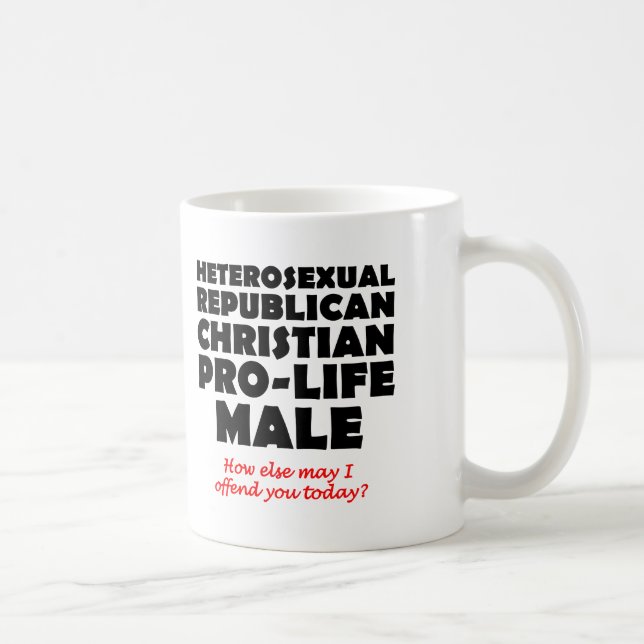 Taza De Café Humor ofensivo republicano masculino (Derecha)