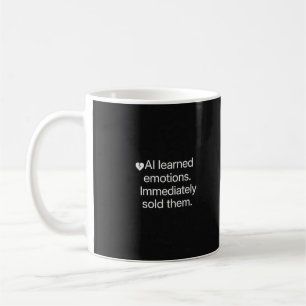 Taza De Café Humor Oscuro IA Cripto Cita Diseño Minimalista
