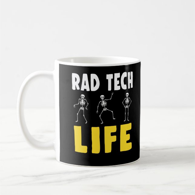 Taza De Café Humor Rad Tech Skeletons Radiología Xray (Izquierda)
