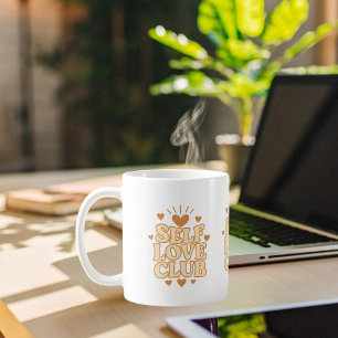 Taza De Café Humor retro de Self Love Club naranja