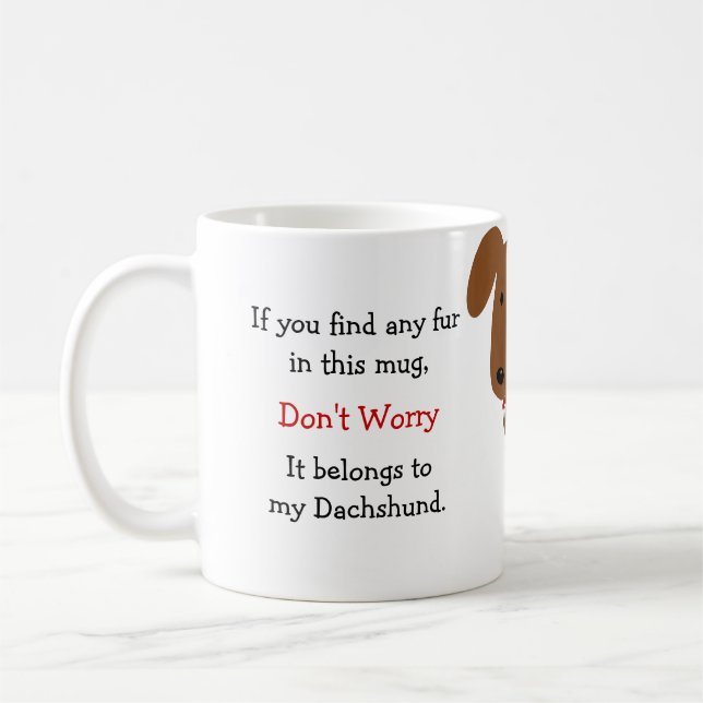 Taza De Café Humor rojo del dueño del Dachshund (Izquierda)