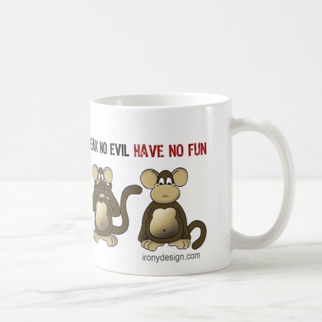 Taza De Café Humor sabio de 4 monos (Derecha)