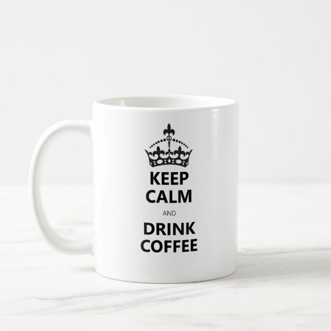 Taza De Café Humor simple cafeína adicto blanco negro estilo (Izquierda)