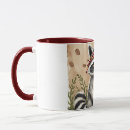 Taza de café humorística con mapache y leyenda