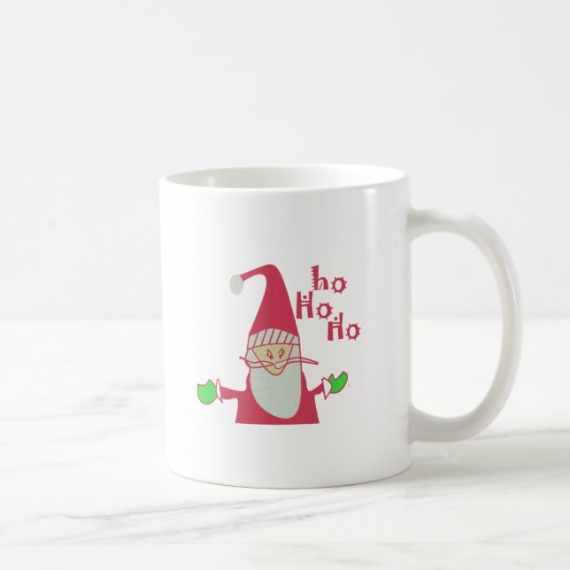 Taza De Café Humorística Santa con Festividad Ho Ho Ho (Derecha)