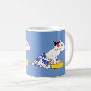 Taza De Café Humorístico baño japonés de gato
