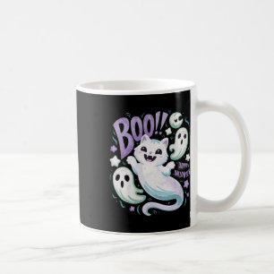 Taza De Café Humorístico Gato Fantasma Boo Kitty Halloween