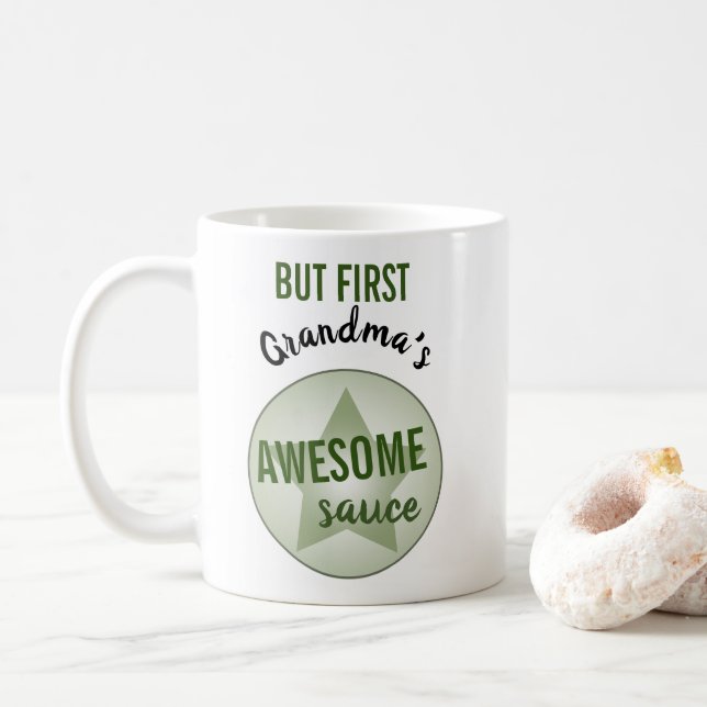 Taza De Café Humorístico Pero Primer Awesome Sauce Custom Name (Con donut)