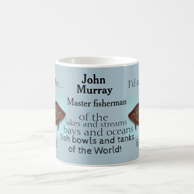 Taza De Café Humorístico pescador aficionado - Prefiero pescar (Centro)