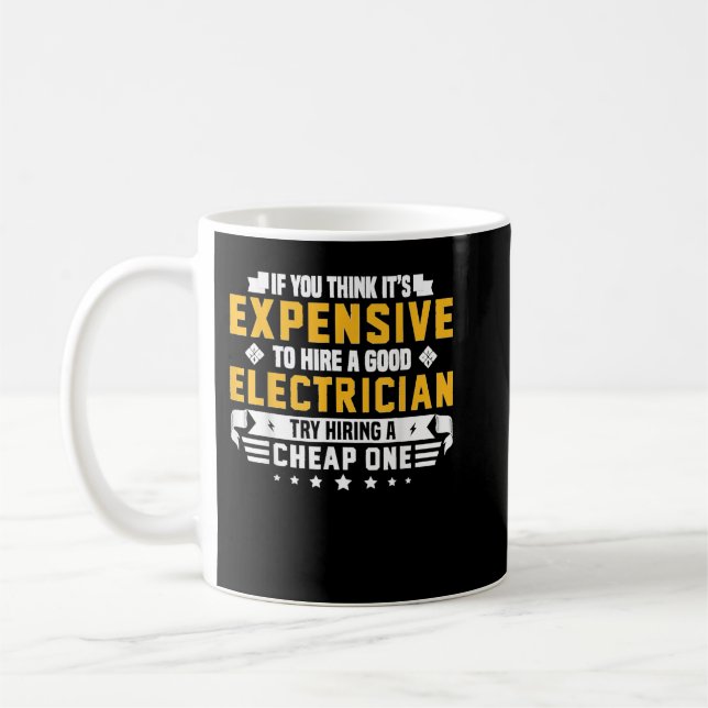 Taza De Café Humorous Electrician Pun Funny Electrician Technic (Izquierda)
