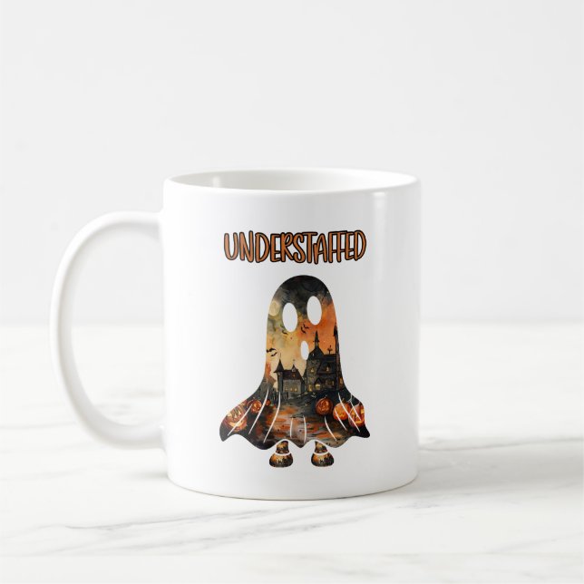 Taza De Café Humorous Mug Ghost Halloween no tiene personal suf (Izquierda)